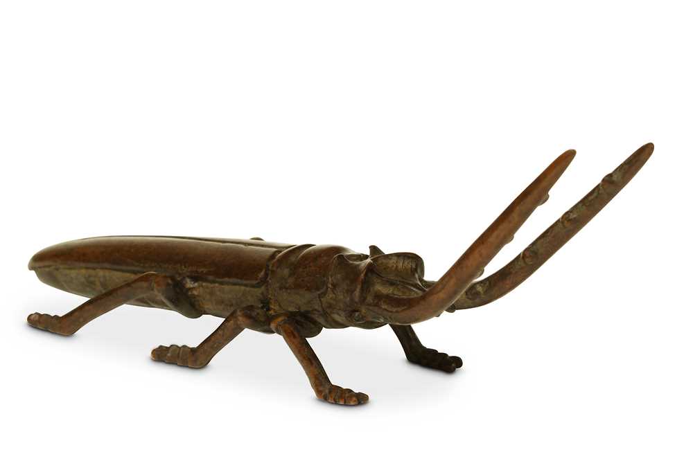 Lot 358 - A BRONZE MODEL OF A BEETLE. 19th Century....