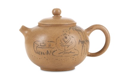 Lot 320 - A CHINESE YIXING ZISHA TEAPOT AND COVER. 19th...