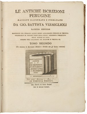Lot 29 - Inscriptions.- Vermiglioli (Giovanni Battista)...
