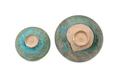 Lot 23 - TWO TURQUOISE-GLAZED KASHAN POTTERY BOWLS Iran,...