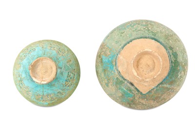 Lot 23 - TWO TURQUOISE-GLAZED KASHAN POTTERY BOWLS Iran,...