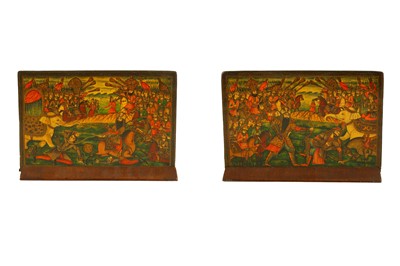 Lot 264 - A PAIR OF LACQUERED PAPIER-MÂCHÉ BOOK COVERS...