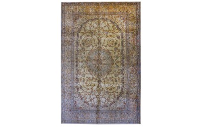 Lot 166 - AN EXTREMELY FINE SILK QUM CARPET, CENTRAL...