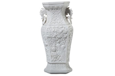 Lot 112 - A CHINESE MOULDED HEXAGONAL SECTION DEHUA VASE....