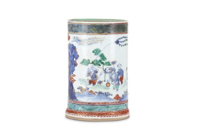 Lot 312 - A CHINESE LATER-ENAMELLED BLUE AND WHITE 'BOYS'...