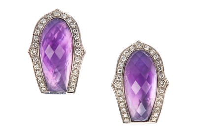 Lot 78 - A pair of amethyst, mother-of-pearl and...