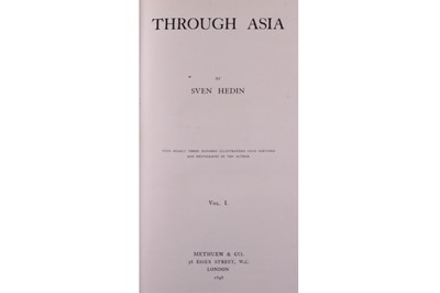 Lot 251 - Hedin (Sven) Through Asia, 2 vol., inscription...