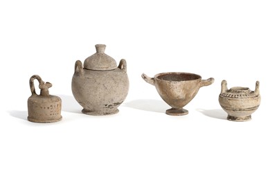 Lot 102 - FOUR ANCIENT POTTERY VESSELS Circa 6th - 1st...