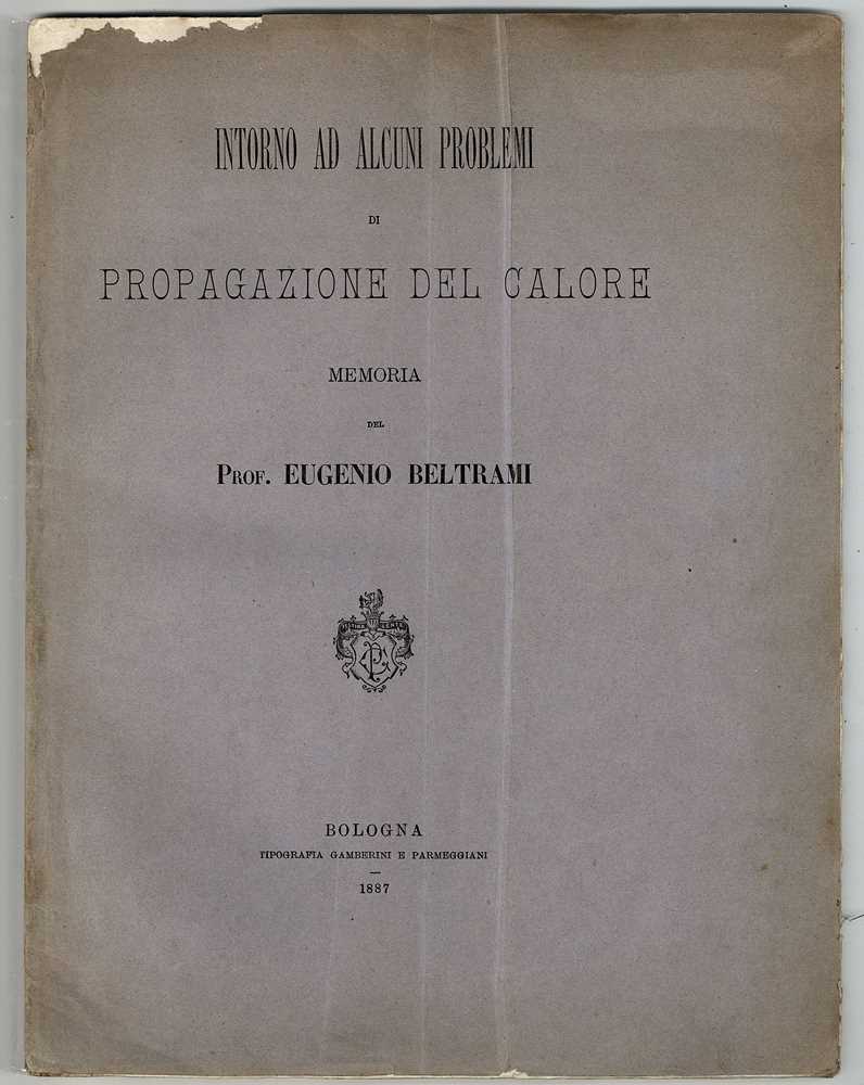 Lot 241 - Beltrami (Eugenio) Intorno ad Alcuni Problemi...