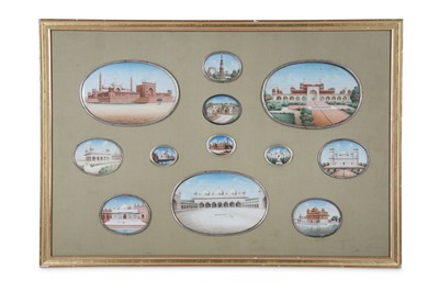 Lot 306 - TWELVE OVAL INDIAN MINIATURES  Company School,...