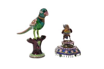 Lot 333 - TWO ENAMELLED INDIAN STATUETTES North India,...