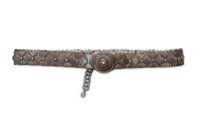 Lot 70 - A CAUCASIAN NIELLO AND SILVER BELT Ottoman...