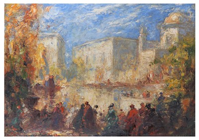 Lot 217 - TOM MOSTYN (BRITISH 1864 - 1930)  Venetian...