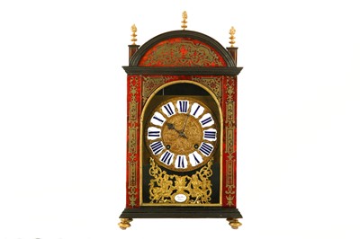 Lot 21 - A LATE 17TH CENTURY FRENCH LOUIS XIV PERIOD TORTOISESHELL AND GILT BRONZE PENDULE RELIGIEUSE CLOCK