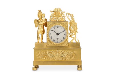 Lot 9 - A 19TH CENTURY FRENCH EMPIRE STYLE GILT BRONZE...