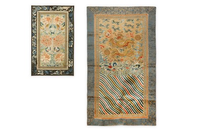 Lot 7 - TWO CHINESE SILK PANELS. 19th/20th Century....