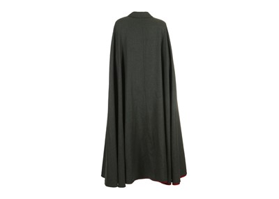 Lot 294 - Valentino Moss Green and Red Wool Cape, 1980s,...