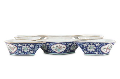Lot 46 - A CHINESE NINE-PIECE FAMILLE ROSE SWEET MEAT...