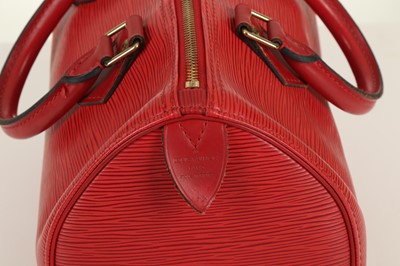 Lot 88 - Louis Vuitton Red Epi Speedy 28, c. 1995, Epi...