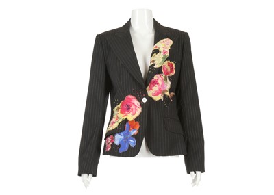 Lot 490 - Dolce and Gabbana Black Pinstripe Jacket,...