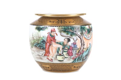 Lot 99 - A CHINESE FAMILLE ROSE 'EROTIC' JAR AND...