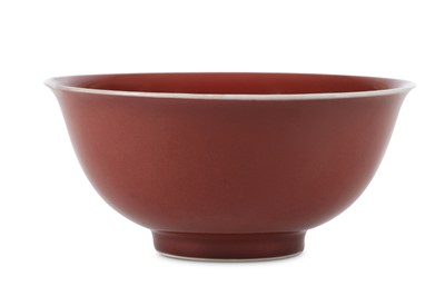Lot 338 - A CHINESE COPPER-RED GLAZED BOWL.  Qing...