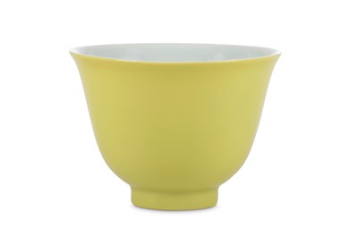 Lot 336 - A CHINESE LEMON YELLOW-GLAZED CUP.  With a...