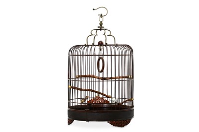 Lot 423 - A CHINESE BAMBOO BIRD CAGE. Late Qing Dynasty....