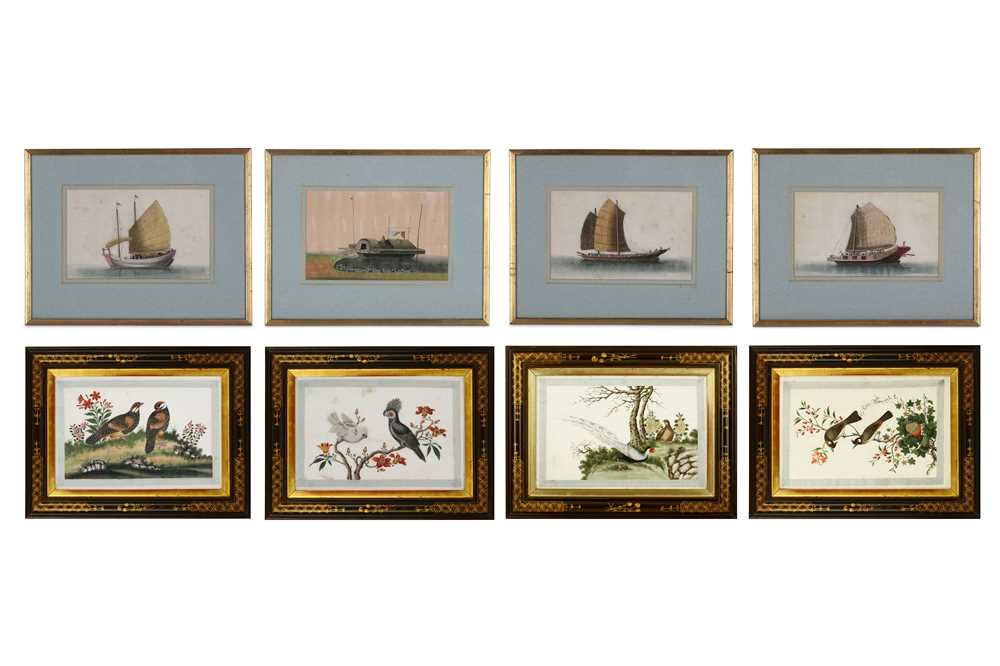 Lot 63 - EIGHT CHINESE EXPORT PAINTINGS. Qing Dynasty,...