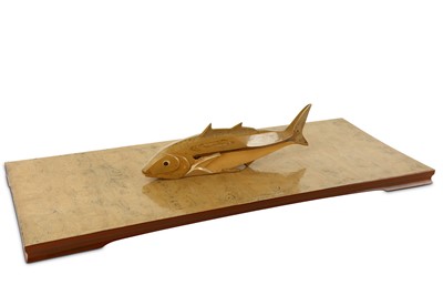 Lot 194 - A JAPANESE LACQUER OKIMONO OF A FISH BY...