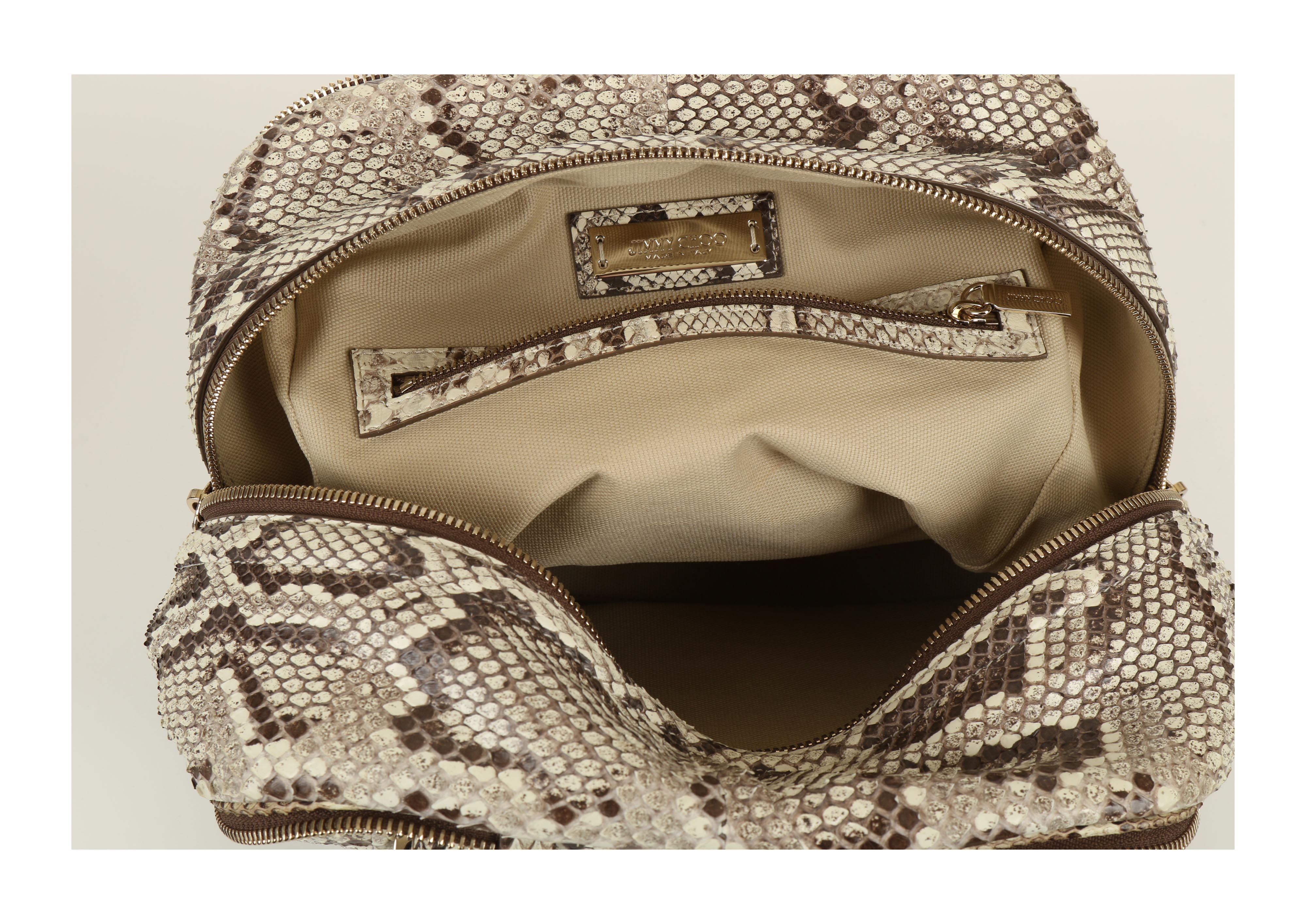 Lot 192 - Jimmy Choo Justine Python Skin Handbag,