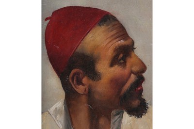 Lot 176 - RAFAEL BENJUMEA (SPANISH 1845-1888)  Head of a...