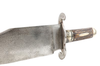 Lot 102 - An exceptionally wide Victorian Bowie knife by...