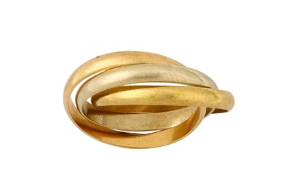 Lot 70 - A 'Trinity' ring, by Cartier Designed as three...