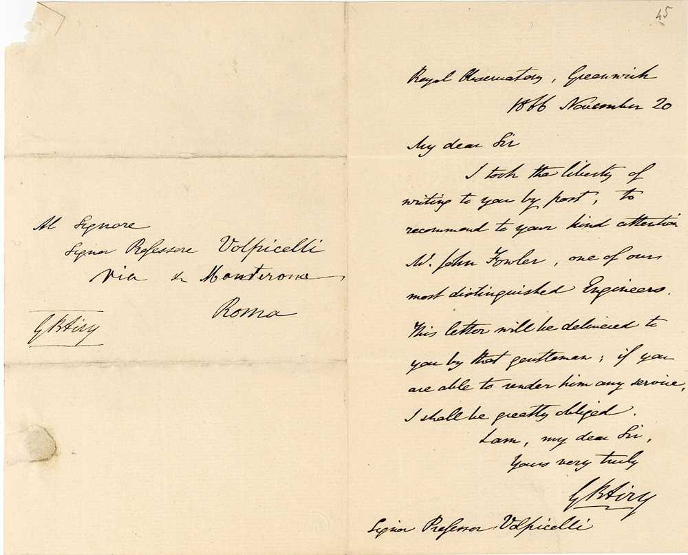 Lot 239 - Airy (George Biddell) Autograph letter