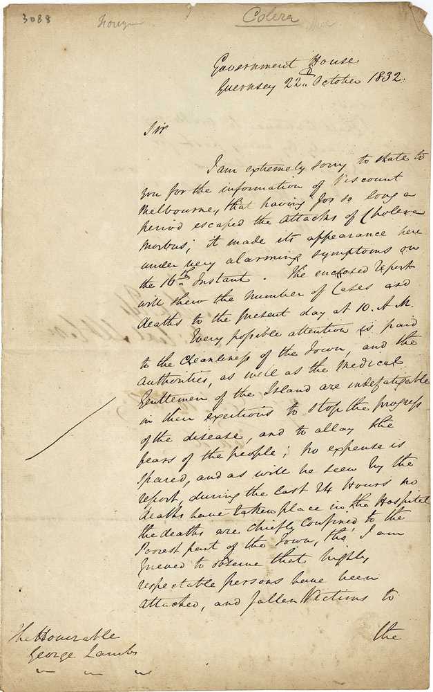 Lot 190 - Cholera.- Autograph letter, from General John...