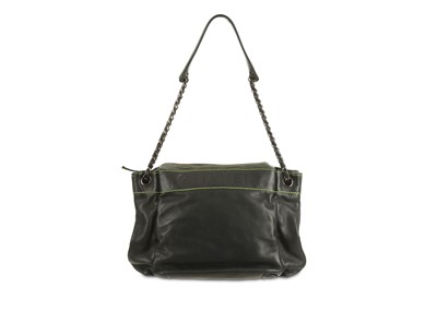 Lot 488 - Chanel Black Accordion Shoulder Bag, c....