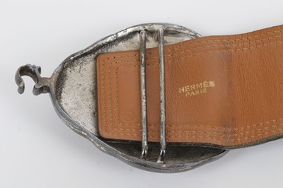 Lot 470 - Two Vintage Hermes Belts, to include a black...