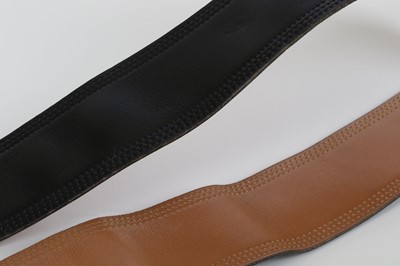Lot 470 - Two Vintage Hermes Belts, to include a black...