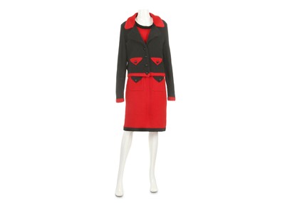 Lot 497 - Moschino Boutique Black and Red Ensemble, wool...
