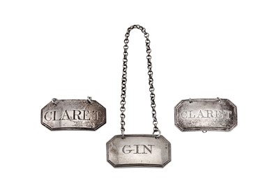 Lot 77 - A pair of George III sterling silver wine...