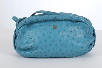 Lot 30 - Bally Sky Blue Ostrich Crossbody Bag, 1980s,...