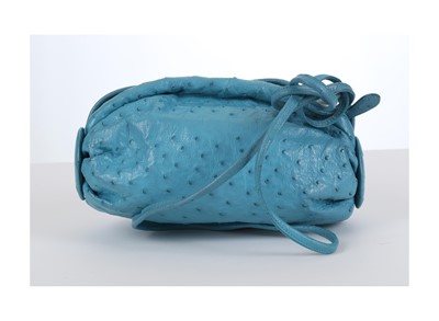 Lot 30 - Bally Sky Blue Ostrich Crossbody Bag, 1980s,...