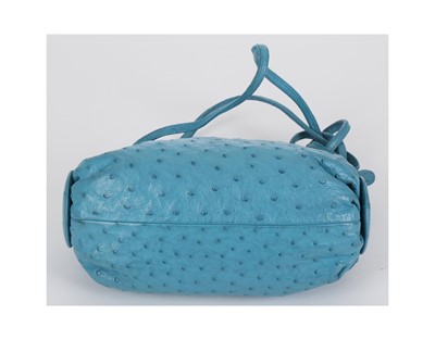 Lot 30 - Bally Sky Blue Ostrich Crossbody Bag, 1980s,...