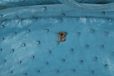 Lot 30 - Bally Sky Blue Ostrich Crossbody Bag, 1980s,...