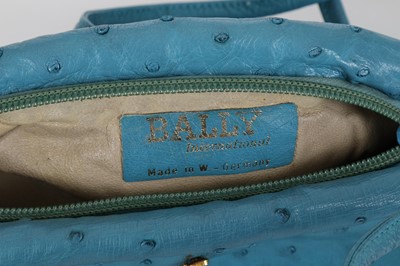 Lot 30 - Bally Sky Blue Ostrich Crossbody Bag, 1980s,...