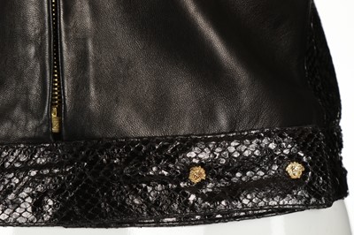 Lot 100 - Gianni Versace Black Leather and Python Skin...