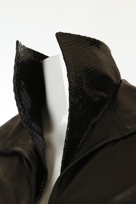 Lot 100 - Gianni Versace Black Leather and Python Skin...