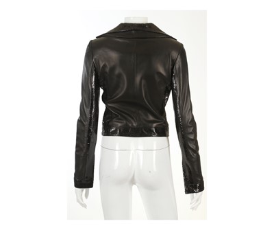 Lot 100 - Gianni Versace Black Leather and Python Skin...