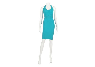 Lot 45 - Herve Leger Turquoise Halterneck Bandage Dress,...